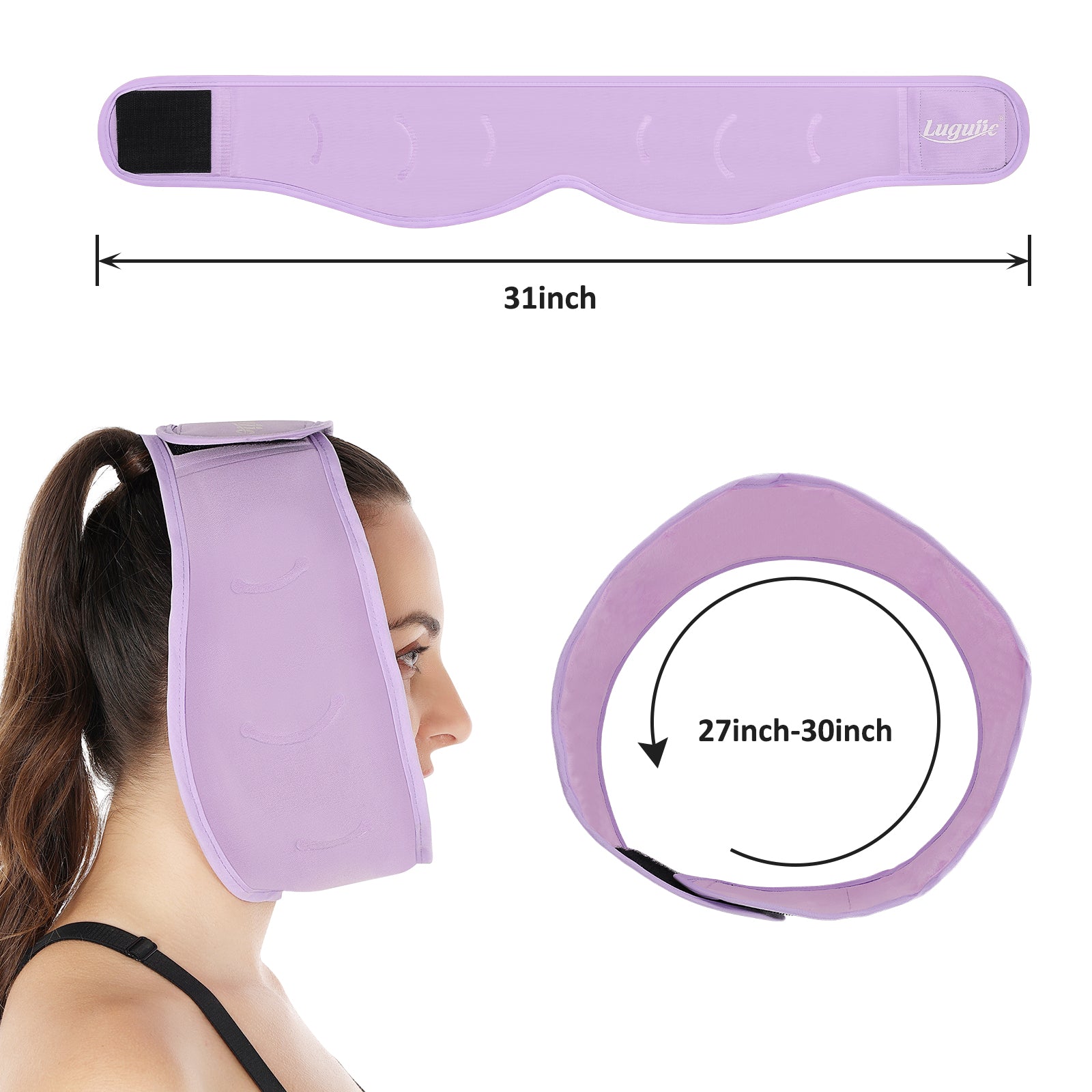 Luguiic Face Ice Pack Adjustable Hot and Cold (Pink)